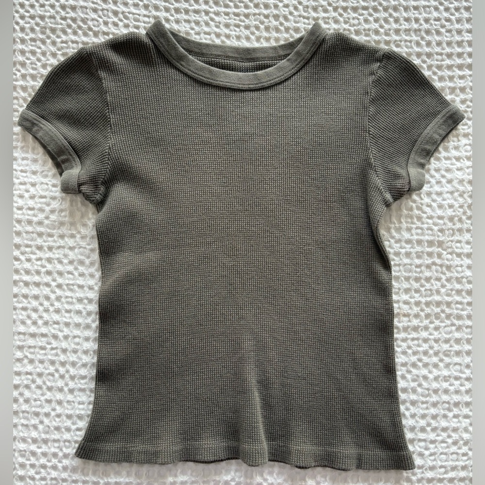 Brandy Waffle Army Green Tee